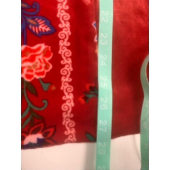 Red Velvet Floral Embroidered Blouse - Picture 8 of 9
